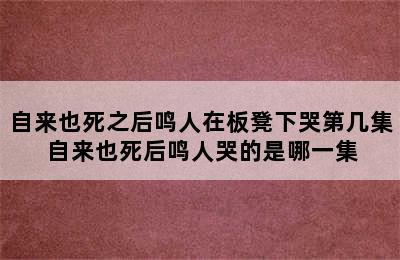 自来也死之后鸣人在板凳下哭第几集 自来也死后鸣人哭的是哪一集